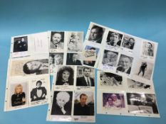 Collection of autographs including Morecombe and Wise, George Takei, Benny Hill, Barbara Windsor,