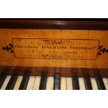 A mahogany square piano by Goulding D'Almaine, Potter and Co. of 20 Soho Square, London, with turned
