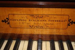 A mahogany square piano by Goulding D'Almaine, Potter and Co. of 20 Soho Square, London, with turned