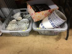 Two boxes of assorted glass and china