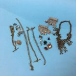 Assorted silver jewellery, watch and Albert chains etc.