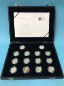 Royal Mint silver proof £1 coin set