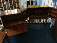 A teak sewing cabinet and a teak record cabinet, 61cm wide (both)