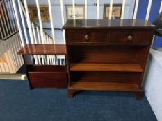 Reproduction mahogany bookcase and magazine rack