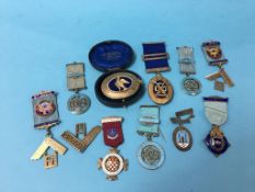 Collection of silver gilt and enamelled Masonic medals/jewels etc.