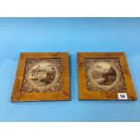 Two framed Minton wall tiles