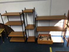 Three sets of shelves