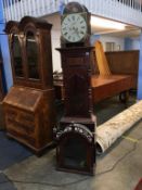 A 19th century mahogany long case clock by Cuthbert Hutchinson of Sunderland, with painted dial, two