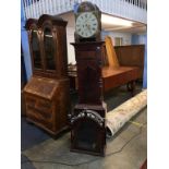 A 19th century mahogany long case clock by Cuthbert Hutchinson of Sunderland, with painted dial, two