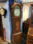 An oak long case clock, with 30 hour movement, by William Buxton of Bishop Auckland