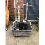 Two poss sticks, metal tub etc.