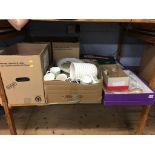 Six boxes of assorted including glass ware etc.