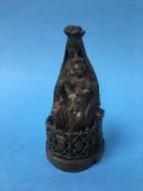 A cast metal model of Madonna and Christ, stamped A.P., 15cm height