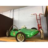 Vintage child's car and scooter