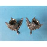 Pair of thistle shape plated salts