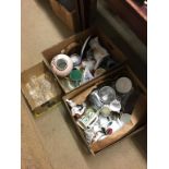 Two boxes of assorted glass and china