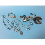 Assorted silver jewellery etc.