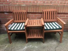 Teak garden bench