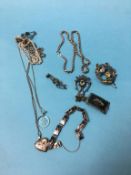 Various silver Scottish brooches, two hunting brooches etc.