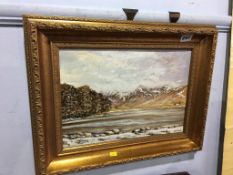 Keith H. Fenwick, oil on board, signed, 'Winter at Blea Tarn', 24 x 34cm