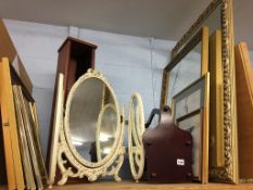 Various pictures, mirrors etc.