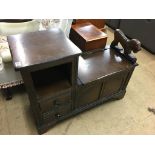 Oak telephone seat