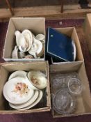 Four boxes of assorted including Poole pottery