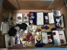 Large collection of enamelled Masonic and other medals/jewels