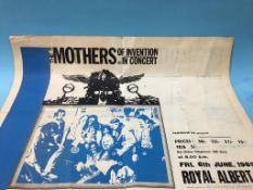 Vintage poster; The Mothers of Invention, Royal Albert Hall, 6th June 1969, 101 cm x 76 cm