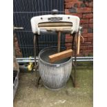 Mangle, poss stick and wash tub