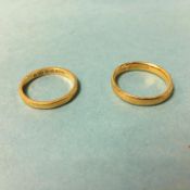 Two 22ct wedding bands, 5.9g