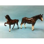 A Beswick horse and one other (2)