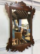 A 19th century mahogany framed mirror, 64 x 40cm