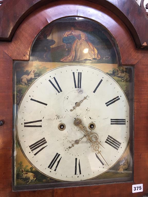 A 19th century mahogany long case clock by Cuthbert Hutchinson of Sunderland, with painted dial, two - Image 3 of 5