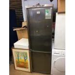 An AEG silver fridge freezer