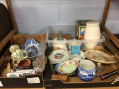 Three trays of assorted to include Royal Copenhagen and Spode etc.