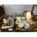 Three trays of assorted to include Royal Copenhagen and Spode etc.