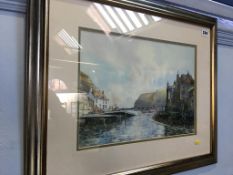 J. Freeman, watercolour, signed, 'Staithes', 27 x 37cm