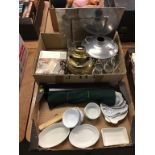 Two boxes of assorted including a samovar etc.