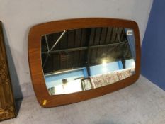 A teak framed mirror, 38 x 60cm