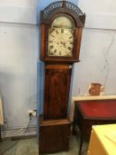 A 19th century mahogany long case clock by R. Mitchell of Sunderland, with eight day movement,