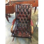 A Chesterfield oxblood rocking chair