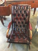 A Chesterfield oxblood rocking chair