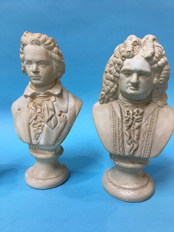 Four plaster busts of various composers - Image 2 of 5