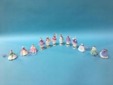 A collection of Coalport miniature figures (12)