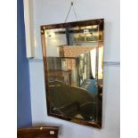 A Deco rectangular mirror, 79 x 49cm