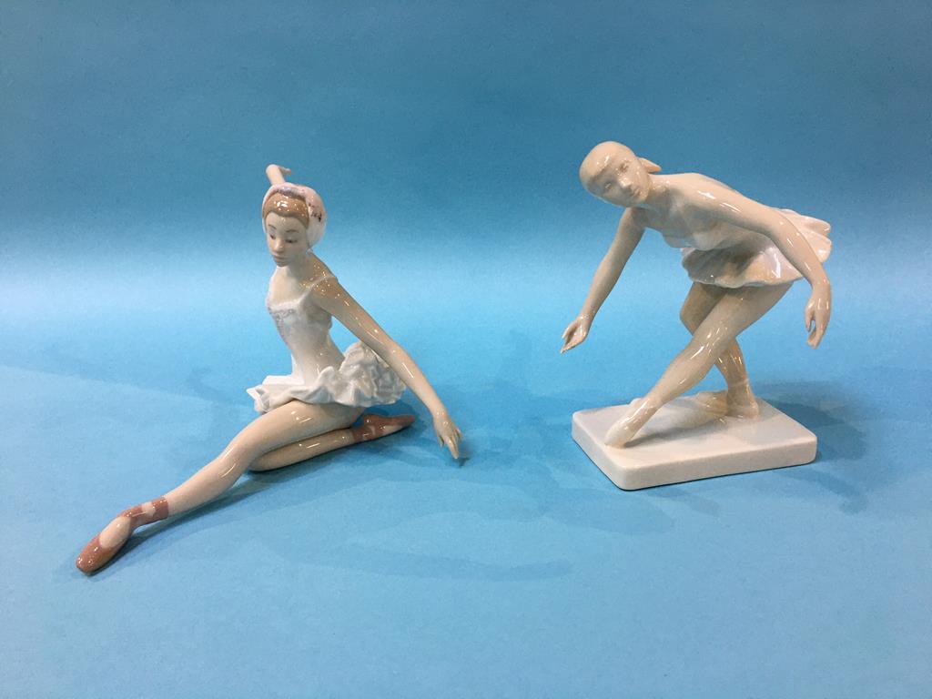 Royal Dux and Lladro figures of ballerinas