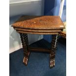 A burr walnut nest of tables