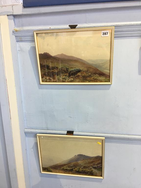 W. H. Dyer, pair, watercolour, 'Dartmoor', 23 x 34cm