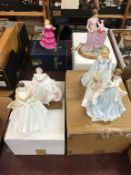 Seven figures including Royal Worcester and Royal Doulton etc.